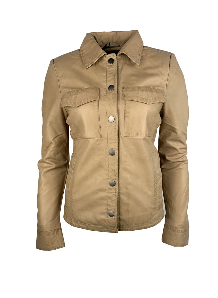 Delegeren Trouwens Hoopvol Leren blouse beige - Transmission Leather